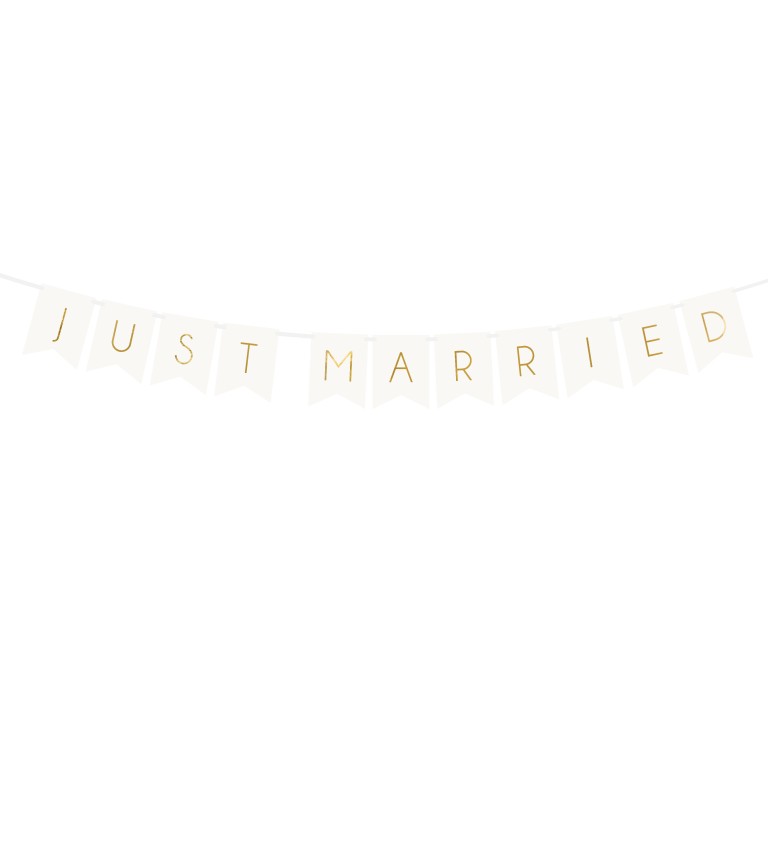 Svadobný banner Just married