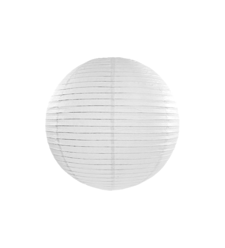 Biely lampión - guľa 45 cm