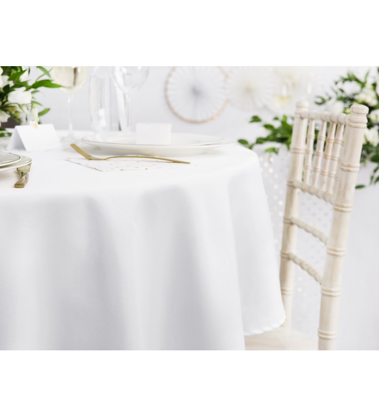 Okrúhly obrus - biely