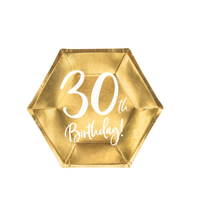 Zlaté šesťhranné tanierike 30. narodeniny