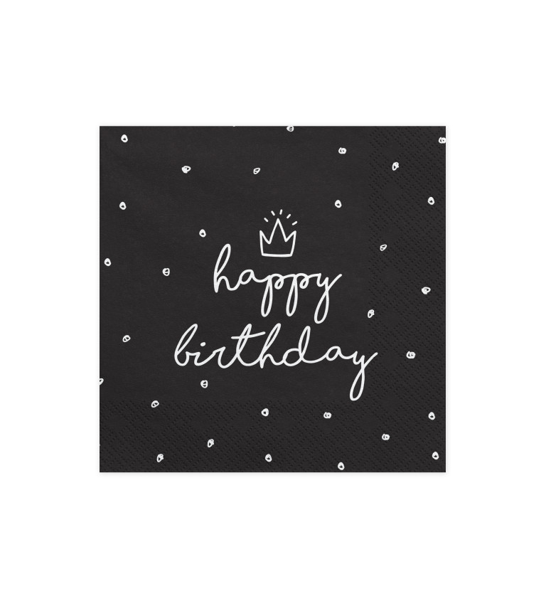 Čierne obrúsky - Happy birthday