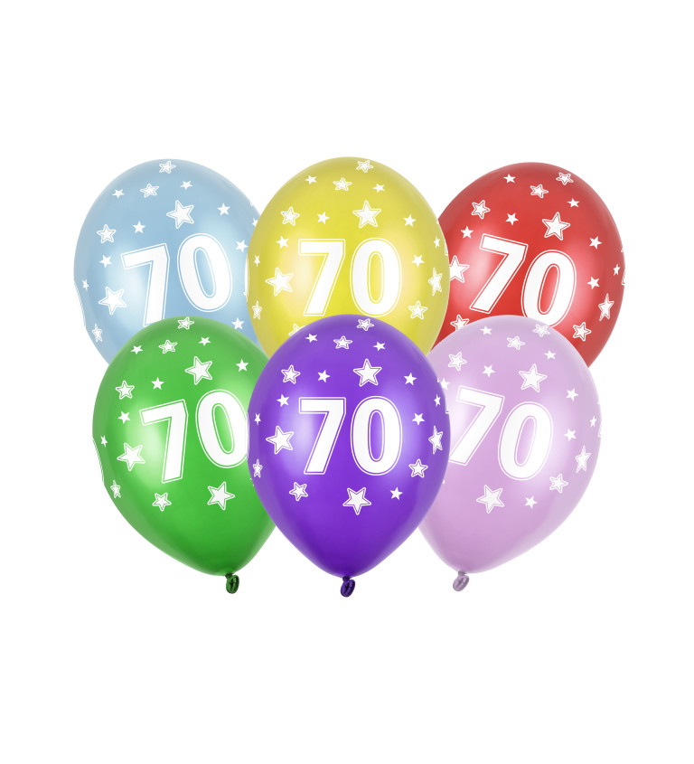 Latexové balóniky 30 cm číslo 70, mix, 6 ks