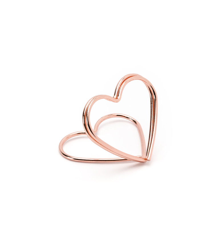 Držiak na menovku - rose gold srdiečka