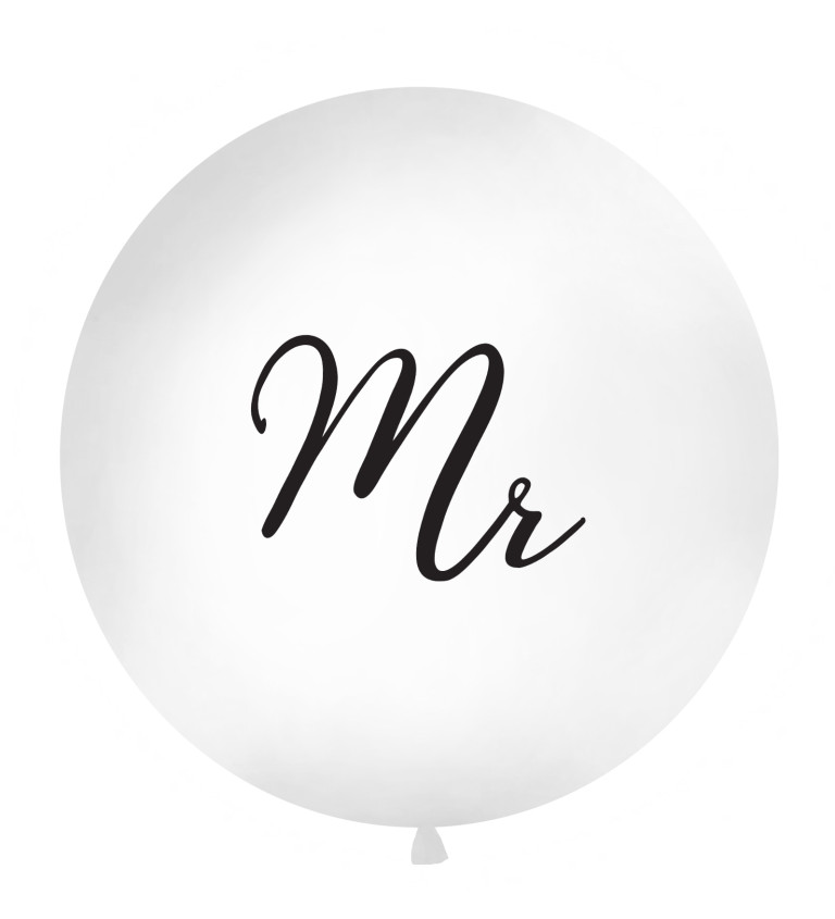 Obrovský latexový balón biely Mr 1m