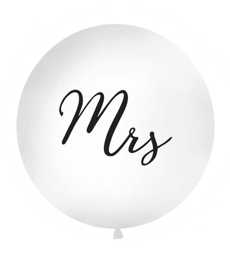 Obrovský latexový balón biely Mrs 1m