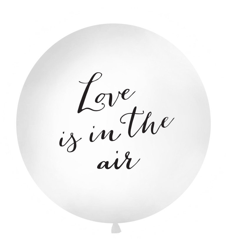 Latexový balónik obrovský biely Love is in the air 1m