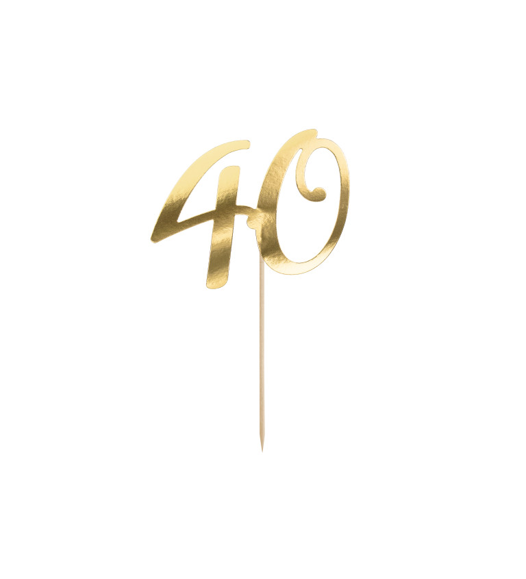Zápich na tortu zlatý - 40