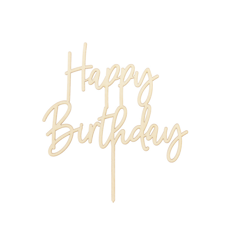 Drevený topper Happy Birthday