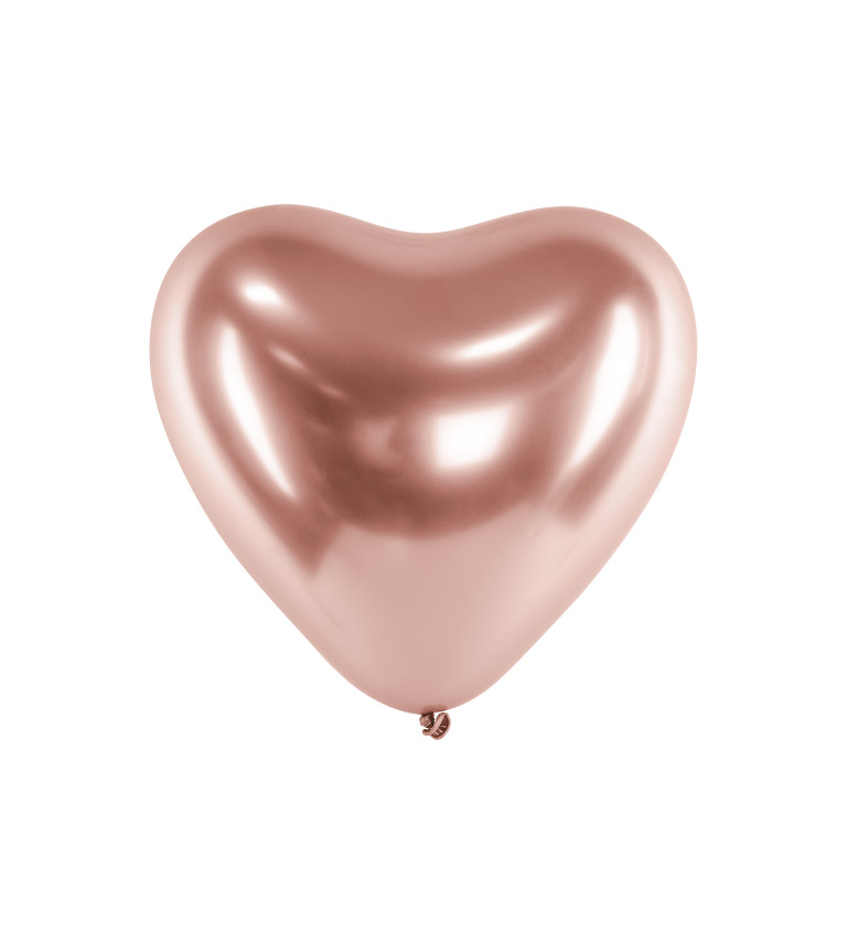 Latexové balóniky Rosegold srdce