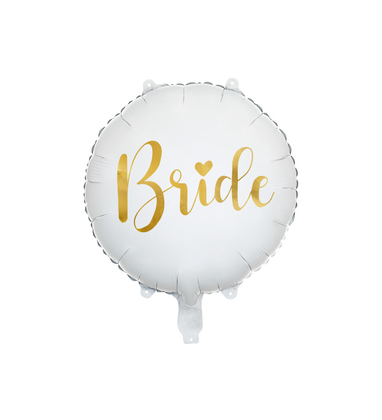 Fóliový balónik "Bride" biely