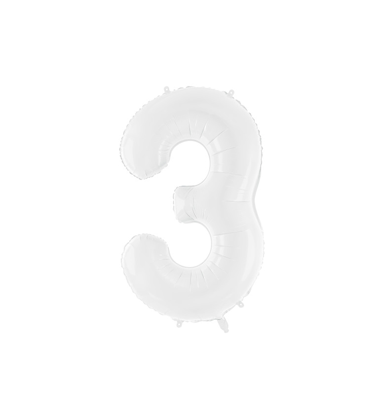 Fóliový balónik číslo 3 - biely