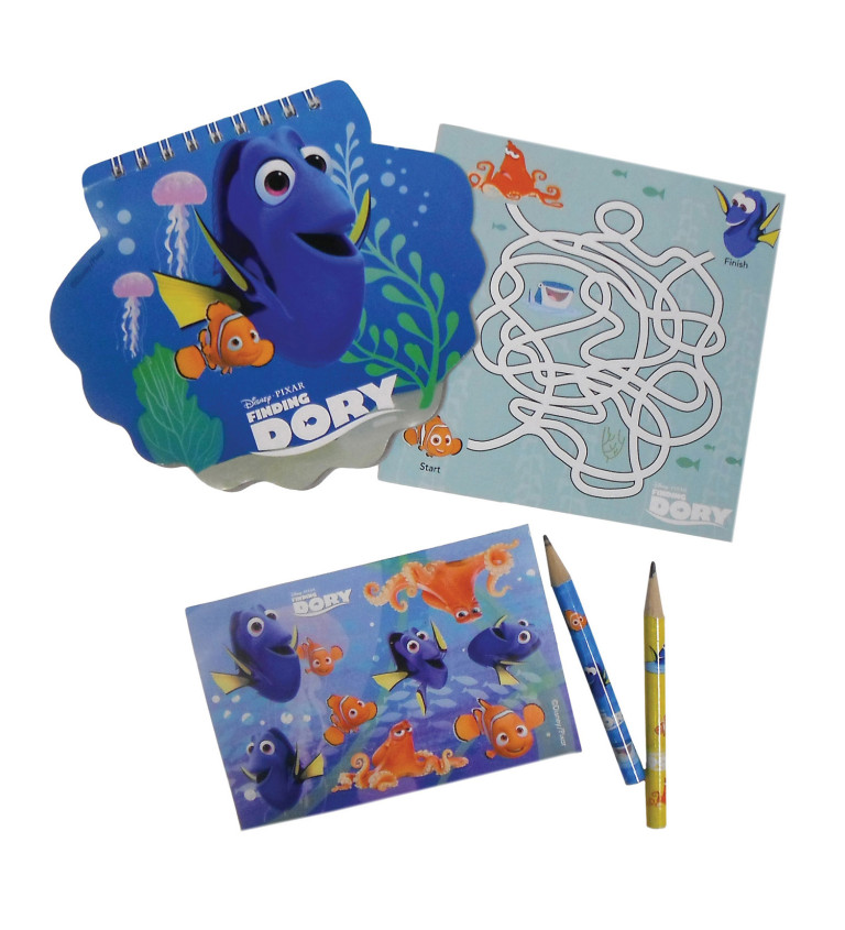 Hľadá sa Dory - kreatívna sada pre deti s ceruzkami