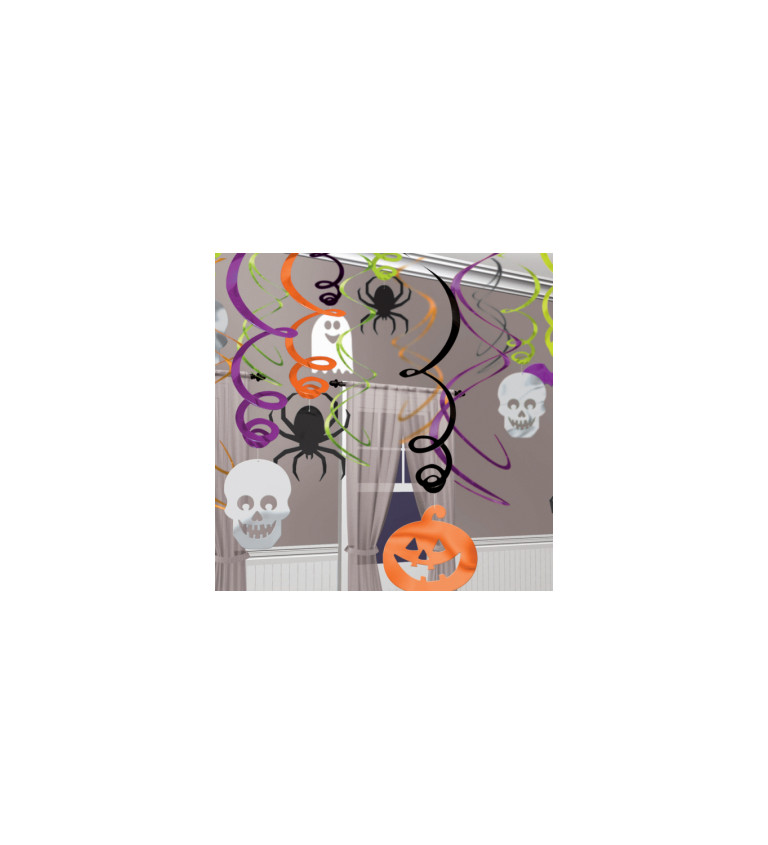 Závesné farebné špirály - Halloween