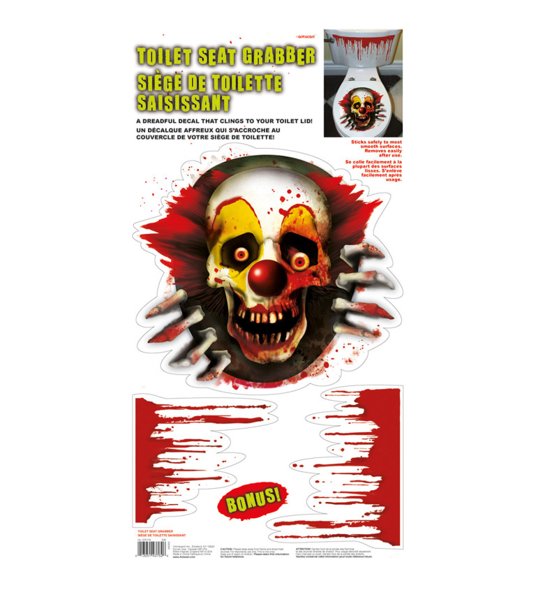 Dekorácia na WC - strašidelný klaun