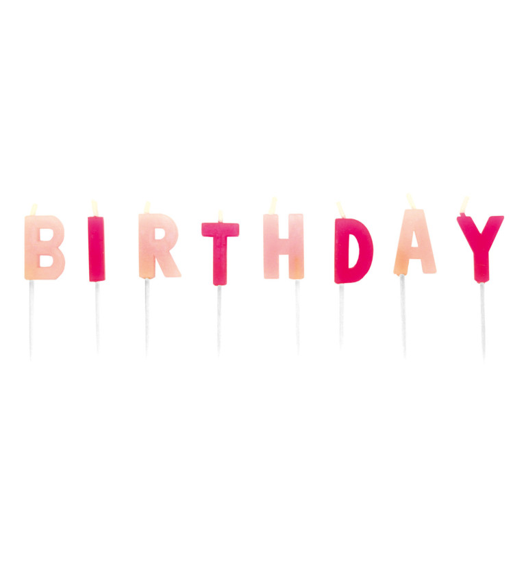 Ružové sviečky - Happy birthday