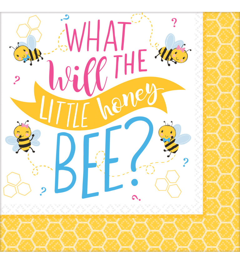 Veľké papierové obrúsky Honey Bee 16 ks