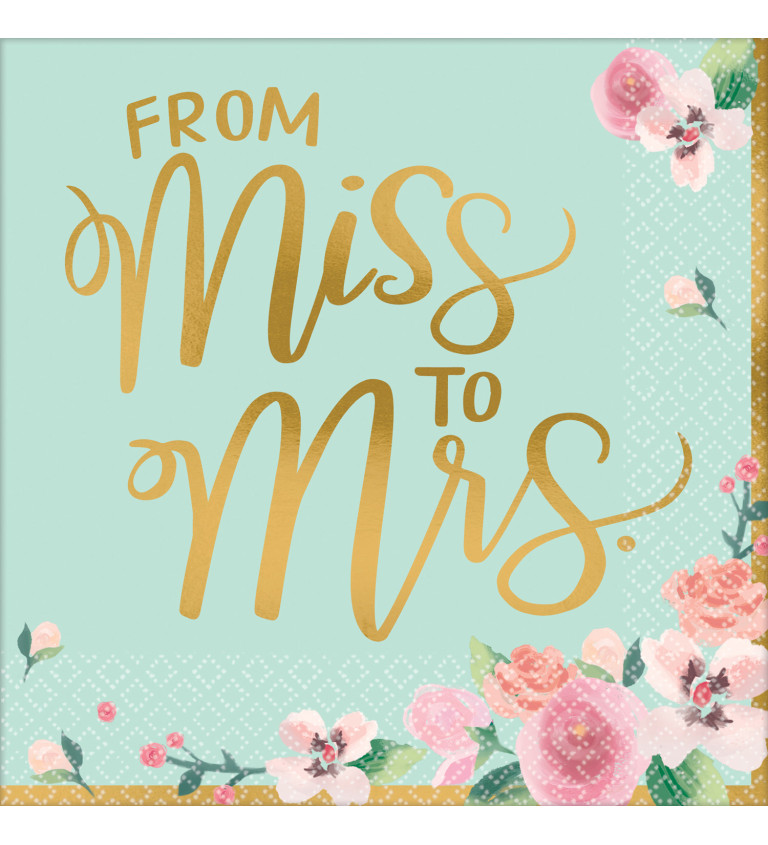 Servítky rozlúčka so slobodou - Miss to Mrs 16 ks