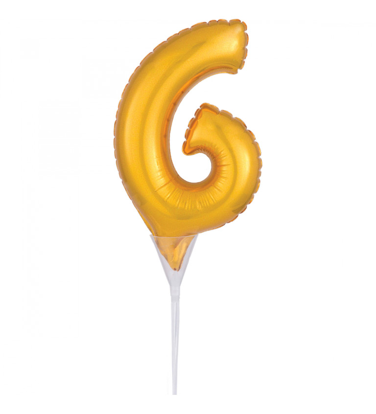 Balónik číslo 6 zlatý