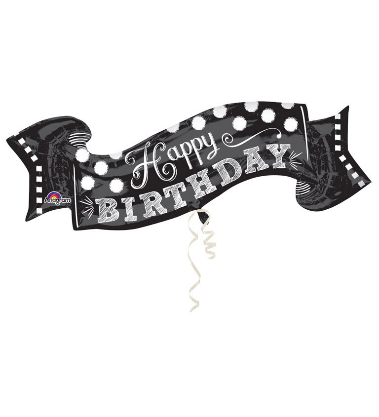 Veľký čierny balón - Happy birthday