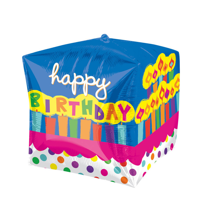 Hranatý balónik Happy bdy