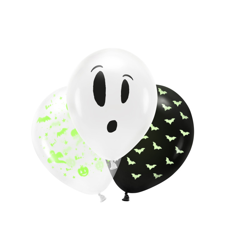 Latexové balóniky Halloween svietiace 27 cm 3 ks