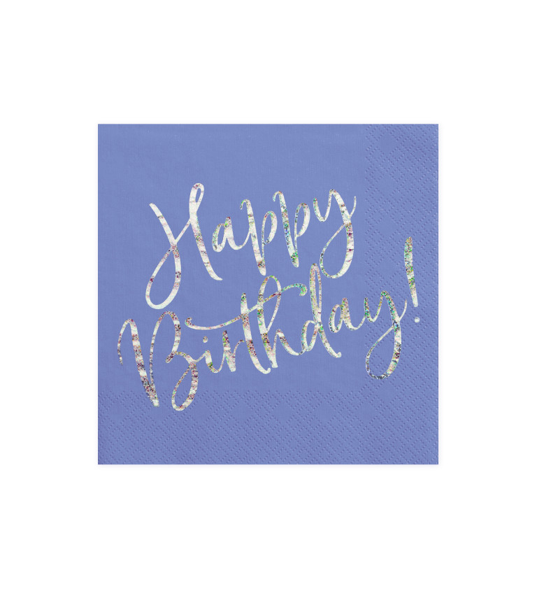Modré obrúsky Happy Birthday