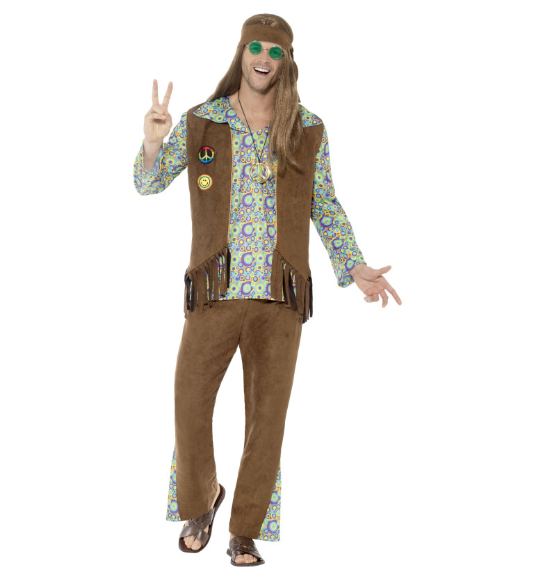 Pánsky kostým - Hippie s vestou