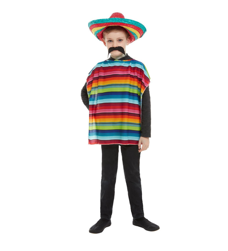 Detská sada Mexičan - poncho a sombrero