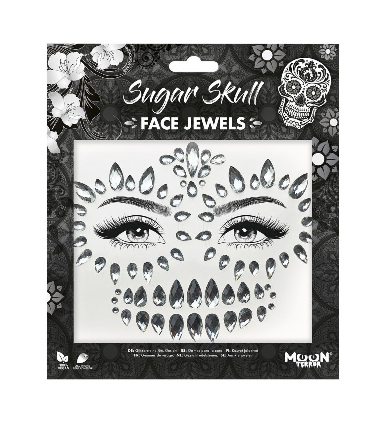 Kamienky na tvár - sugar skull