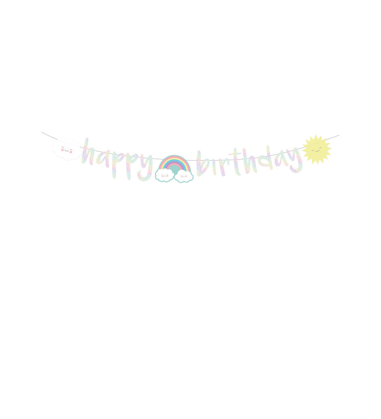 Dúhová girlanda - Happy Birthday