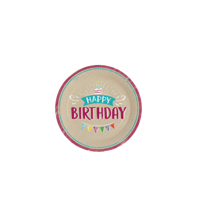 Papierové tanieriky - Happy birthday