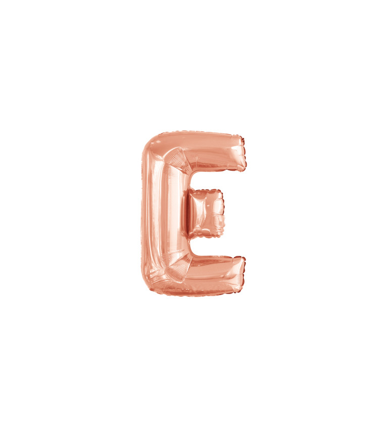 Fóliový rose gold balón - písmeno E