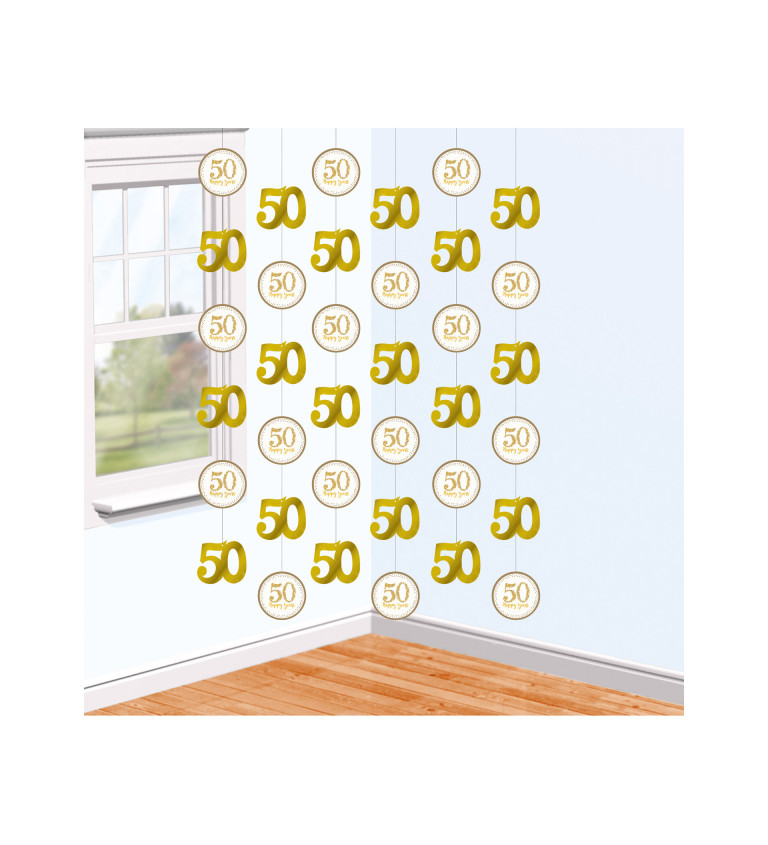 Dekorácia 50 zlatá