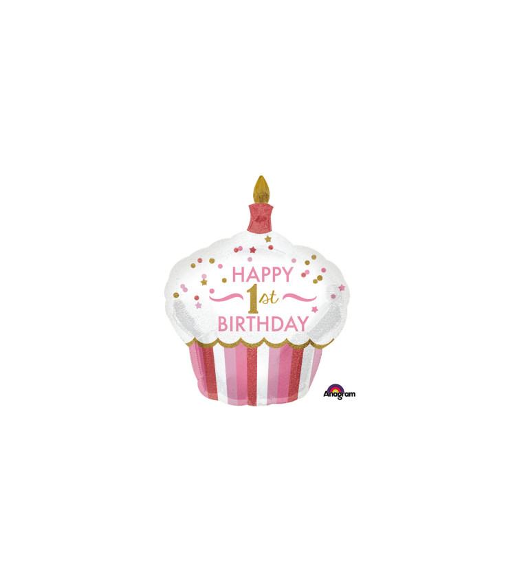 Balónik - prvé narodeniny, cupcake