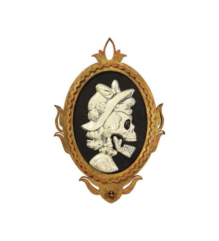 Oválny dekoračný obraz lebky