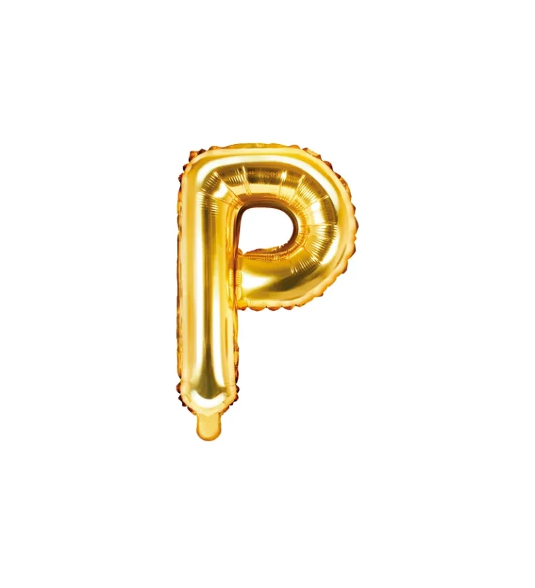 Fóliový balónik Písmeno ''P'' - zlatý