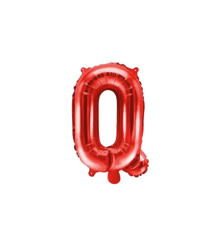 Červený fóliový balónik "Q"