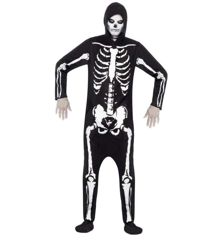Pánsky kostým - Skeleton s kapucňou
