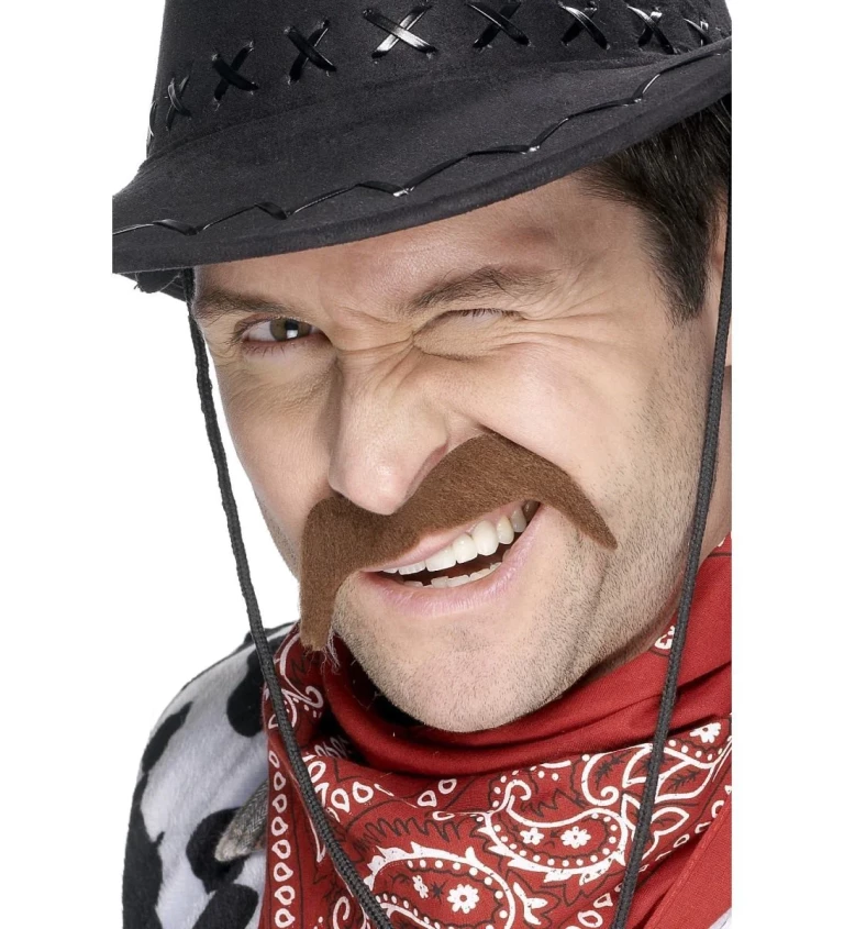 Knír Kovboj - hnedý