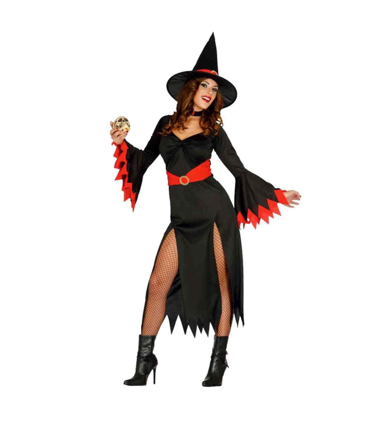 Halloweenský kostým Čarodejnica červená