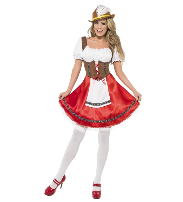 Dámsky kostým - Oktoberfest - červená