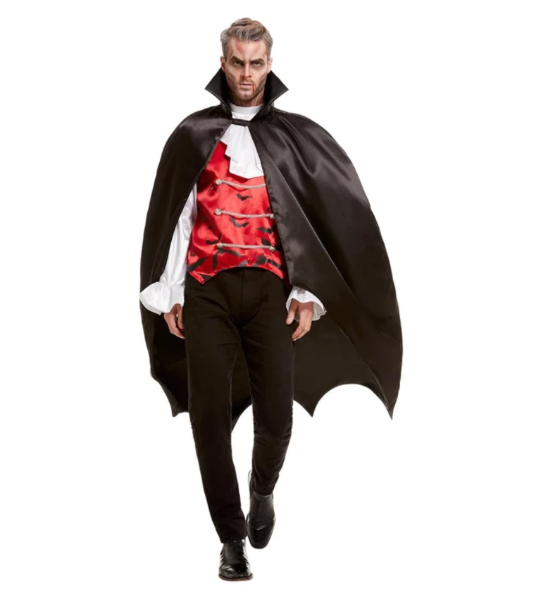 Pánsky kostým na Halloween - Vampir čierny kabát