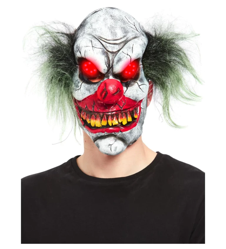 Maska Halloween klaun so svietiacimi očami