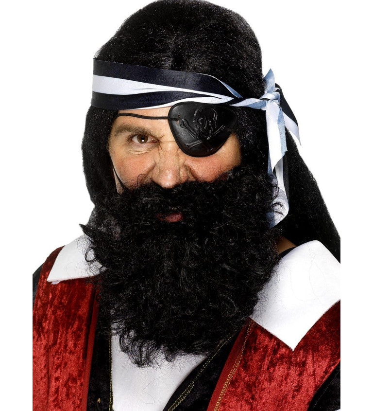 Pirátsky plnovous - čierny