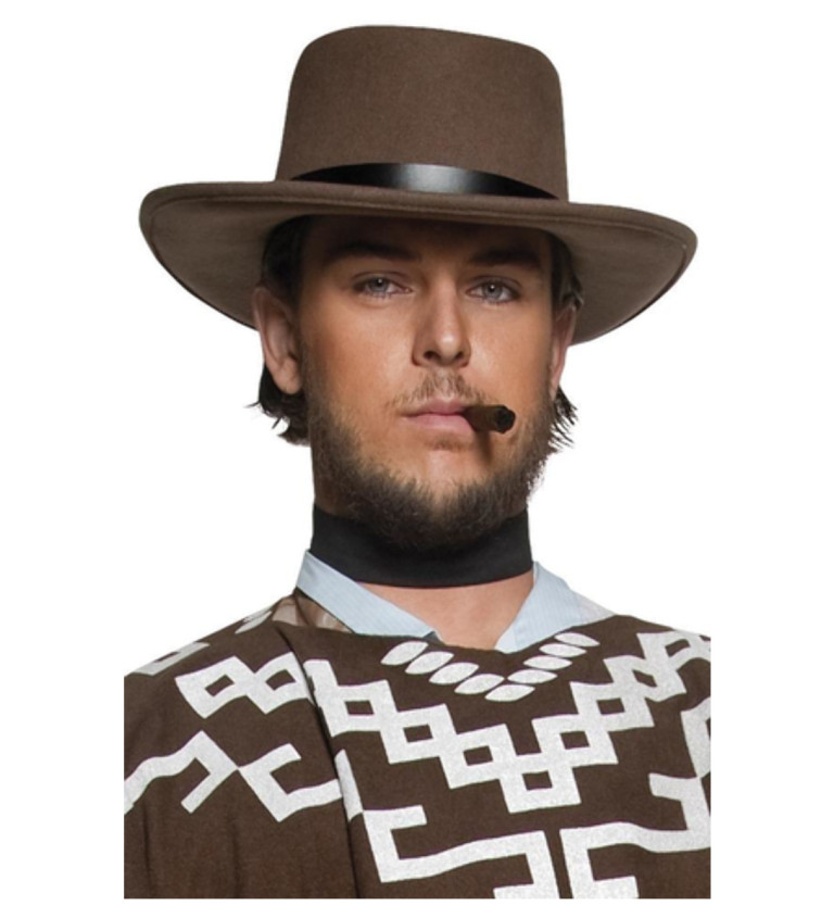 Luxusný kovbojský klobúk - hnedý