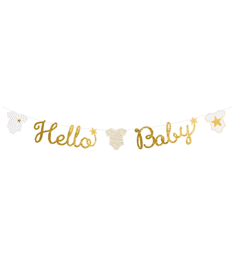 Zlatý transparent Hello Baby