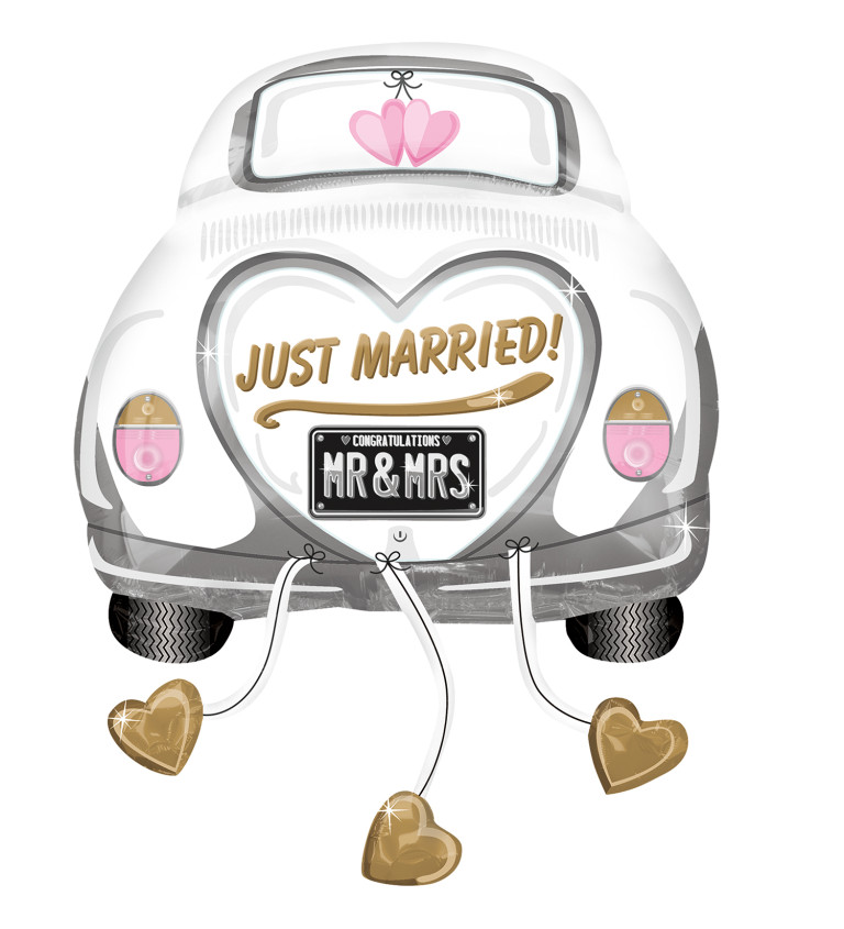 Fóliový balónik Auto - Just married