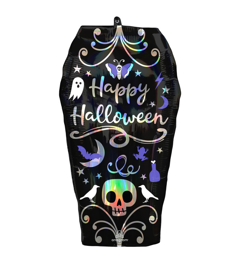 Fóliový balónik - rakva Happy Halloween