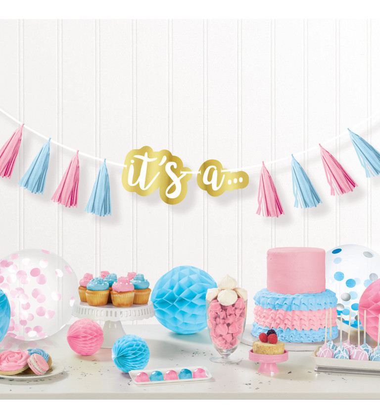 Strapčeková girlanda Baby reveal
