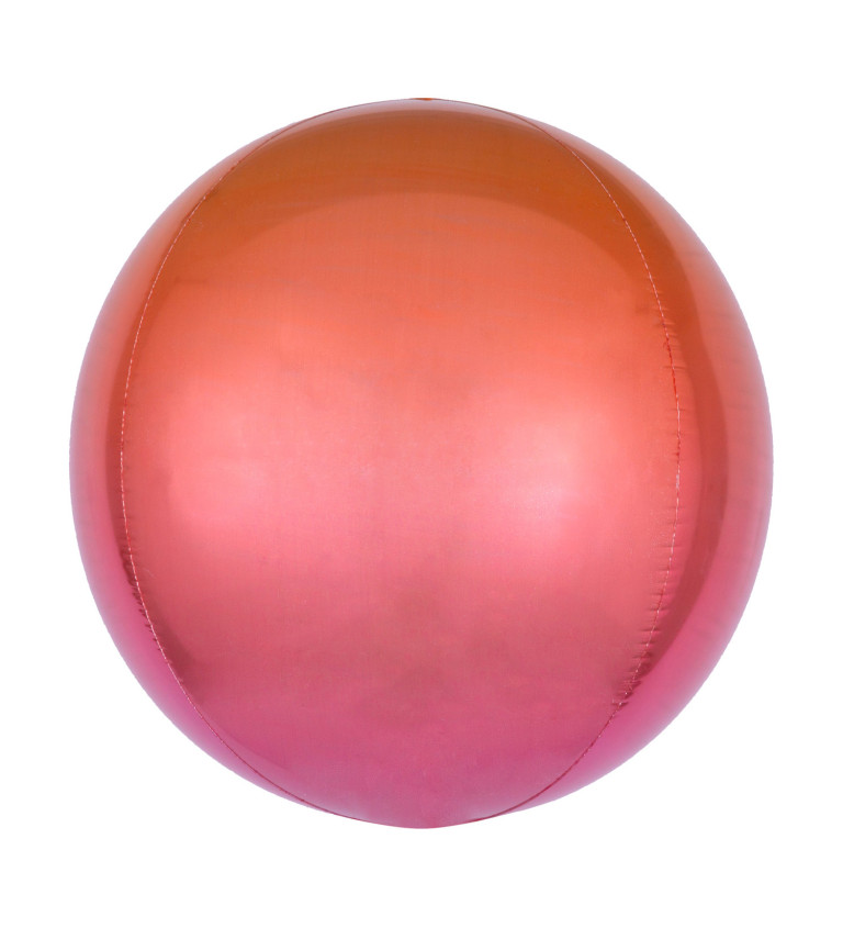 Fóliový balónik - guľa, oranžové ombré